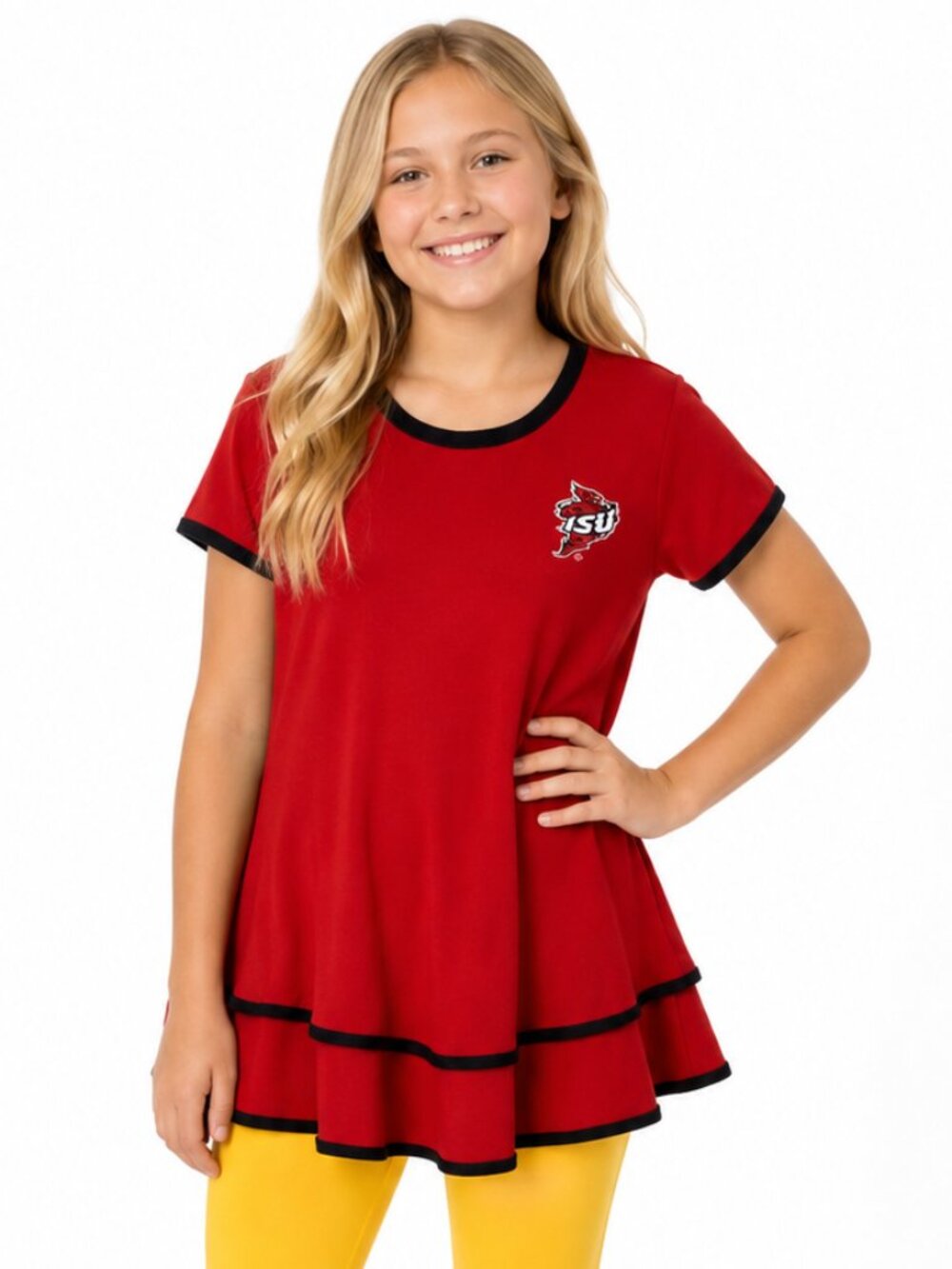 Iowa State Cyclones Girl Dress Size XL 14/16 Ruffle Stitched Logo Cheerleader